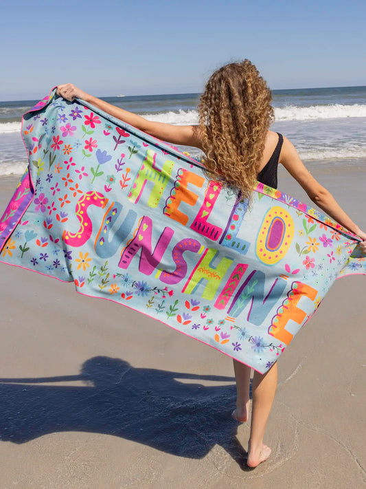 Natural Life Double-Sided Microfiber Beach Towel-Hello Sunshine