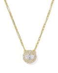 KENDRA SCOTT BELLA SHORT PENDANT NECKLACE GOLD WHITE CZ