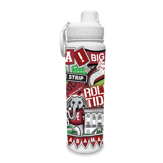 THE FANATIC GROUP UNIVERSITY OF ALABAMA 24OZ. STAINLESS STEEL BOTTLE - MADE MOMENT WRAP