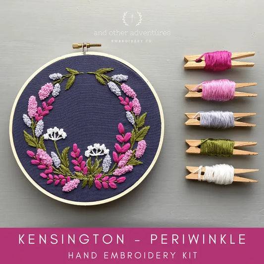 And Other Adventures Embroidery Co Embroidery Kit - Kensington Periwinkle