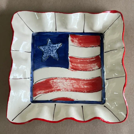 Heartfelt Traditions Medium Square Tray - (2025 Patriotic Line)