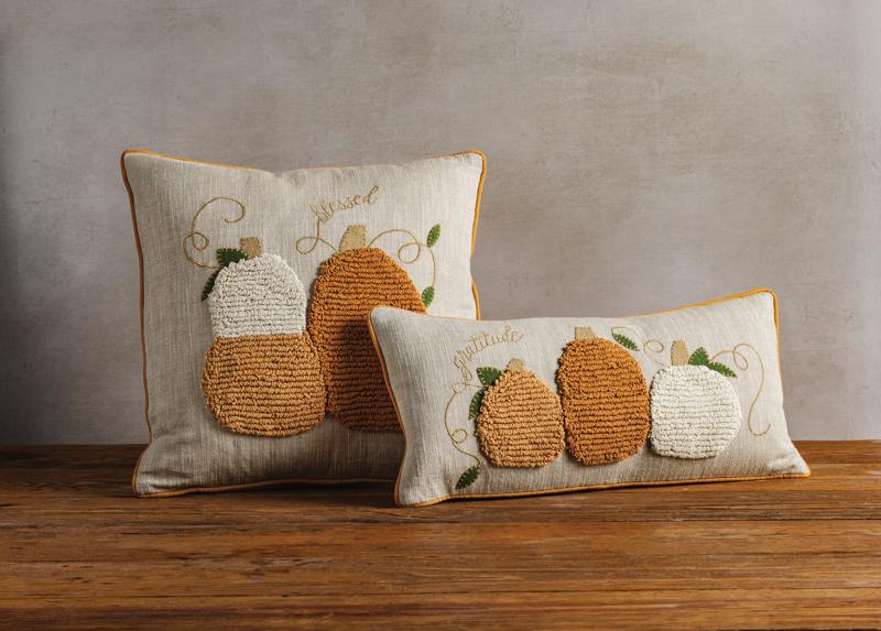 MUD PIE SQUARE TUFTED PUMPKIN PILLOW