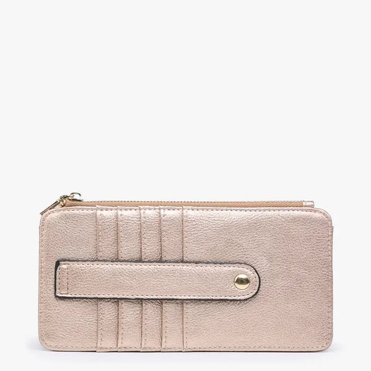 Jen & Co. Saige Slim Card Holder Wallet Rose Gold