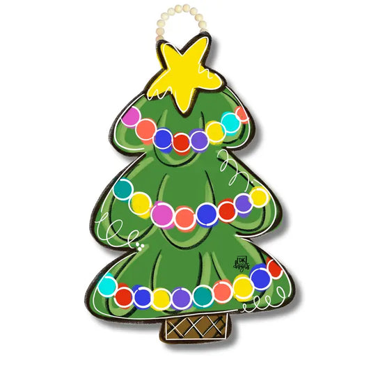 DK Designs Colorful Christmas Tree Door Hanger