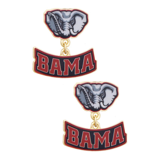 Canvas Style Alabama Crimson Tide Enamel Drop Earrings