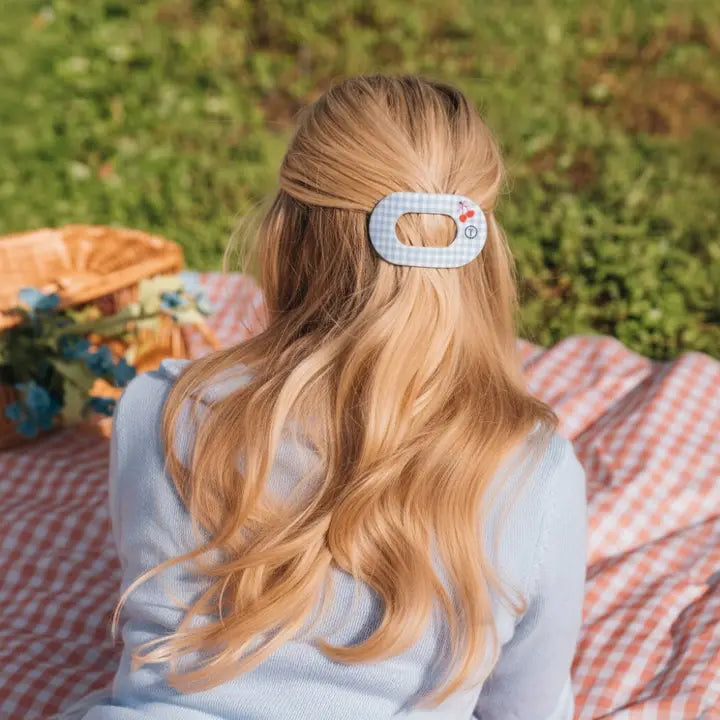 Teleties Flat Round Hair Clip | Medium | Basket of Cherries