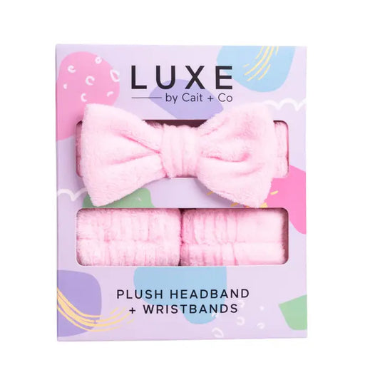 Cait + Co Luxe Headband + Wristbands - Pink