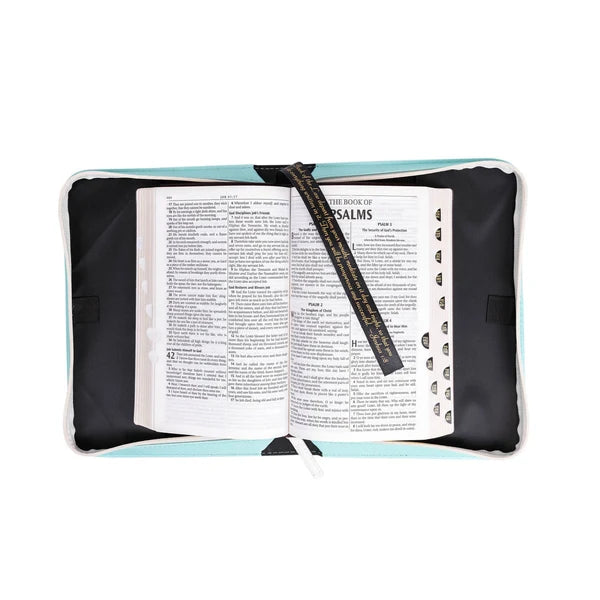 Bible Cover: Blessed, Teal/Blue
