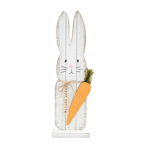 MUD PIE LARGE PLANKED BUNNY SITTER