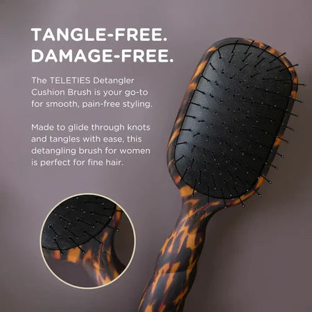 TELETIES DETANGLER HAIR BRUSH FOR FINE HAIR - TORTOISE