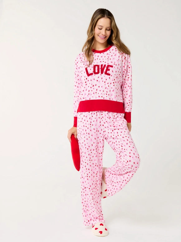 Shiraleah Floral "Love" Ultra-Soft Jersey Knit Pj Sets