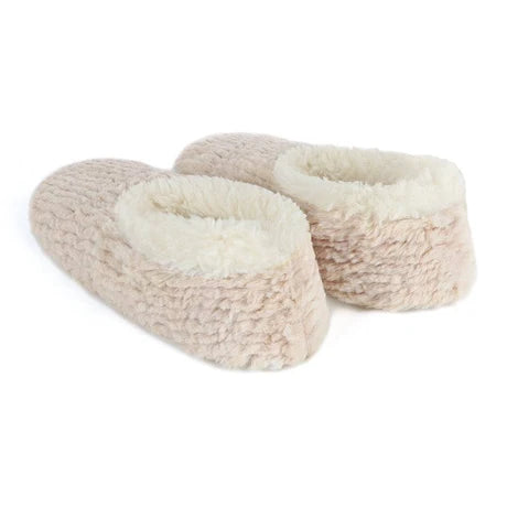 Snoozies! Womens Teddy Bear Faux Fur Slipper With Memory Foam Sole Oatmeal