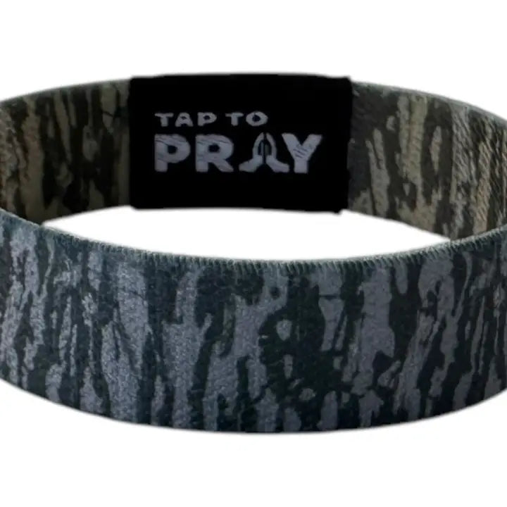Versible Tap To Pray™ Wristbands - Tree Bark Camo Brown & Grey