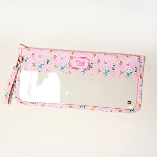The Darling Effect Mahjong Tile Keeper Pouch–It's Mahj Time Pink