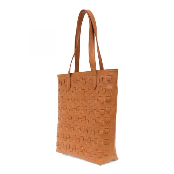 Joy Susan Willa Woven North/South Tote-Cognac