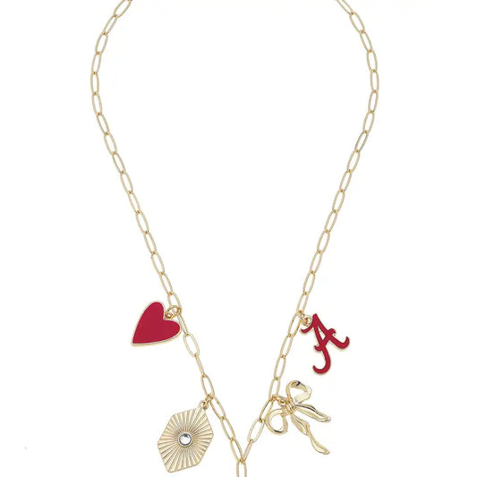 Canvas Style Alabama Crimson Tide Paper Clip Charm Collector Necklace