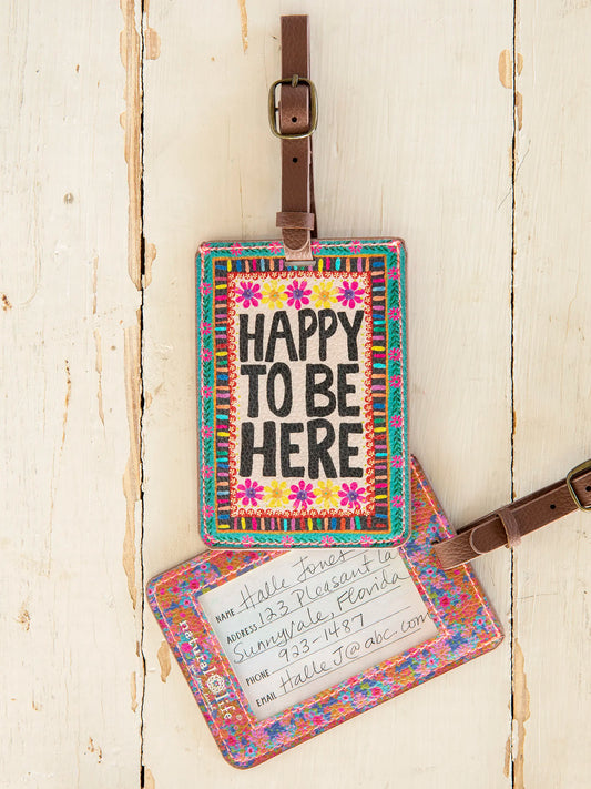 Natural Life Travel Happy Luggage Tag-Happy