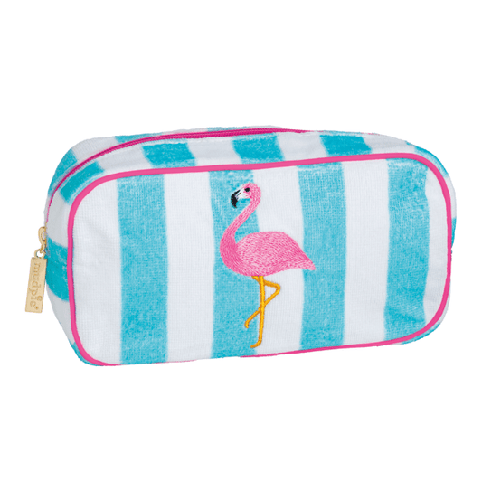 MUD PIE FLAMINGO EMBROIDERED TERRY CLOTH CASE