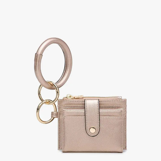 Jen & Co. Sammie Mini Snap Wallet w/ Ring-Rose Gold