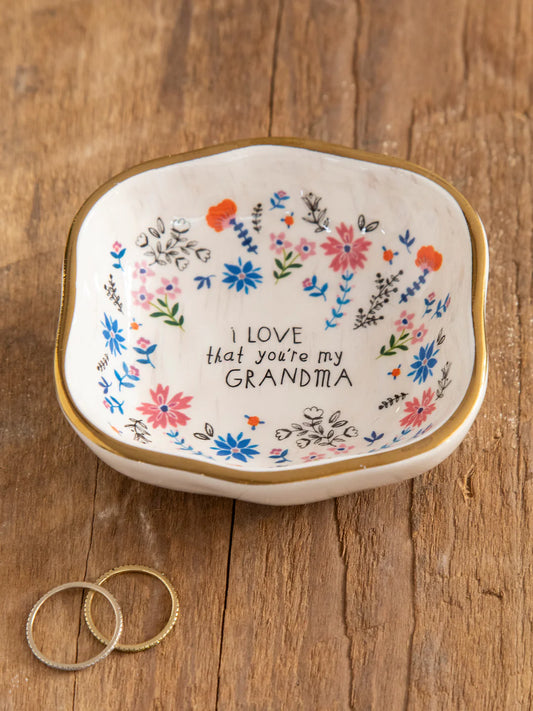 Natural Life Antiqued Trinket Bowl-Grandma