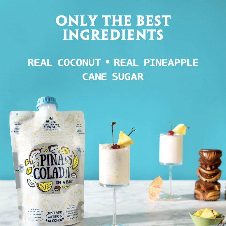 Lieutenant Blender's Pina Colada in A Bag® Cocktail / Mocktail Slushie Mixer