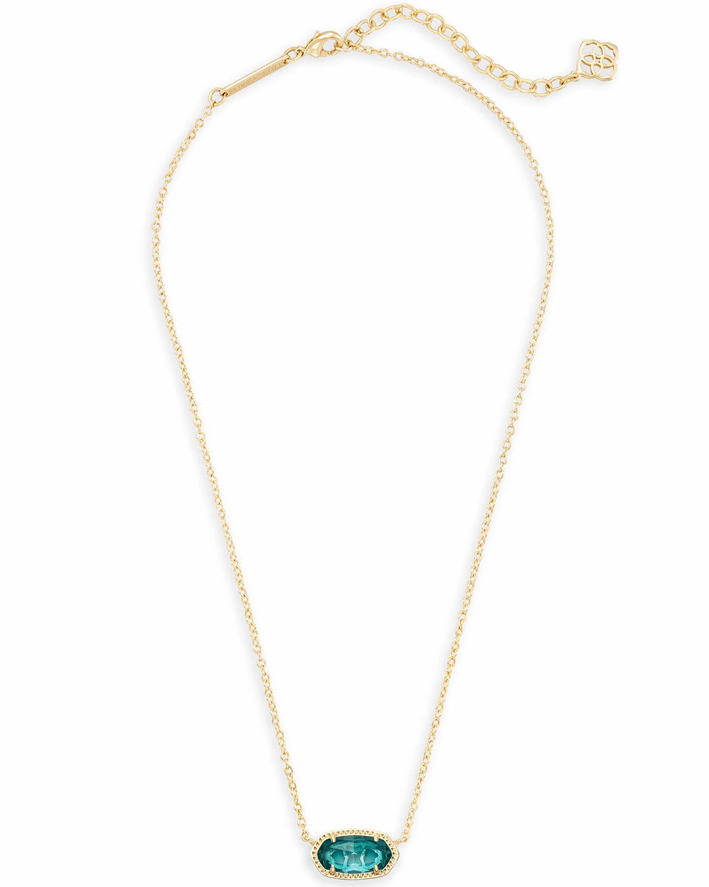 Kendra Scott Elisa Gold Pendant Necklace in London Blue Glass