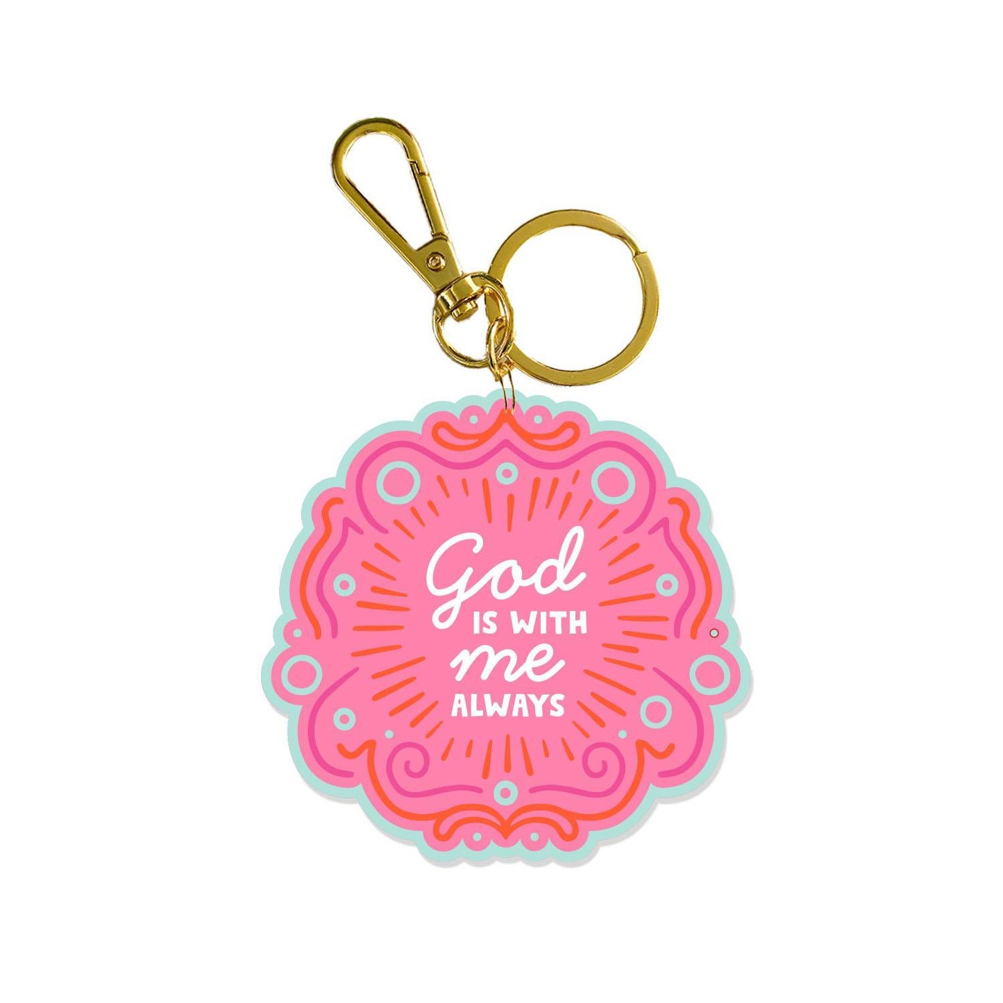 Mary Square  Acrylic Keychain God Is With Me