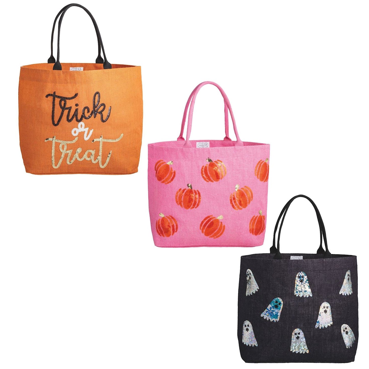 MUD PIE ORANGE HALLOWEEN SPARKLE TOTE