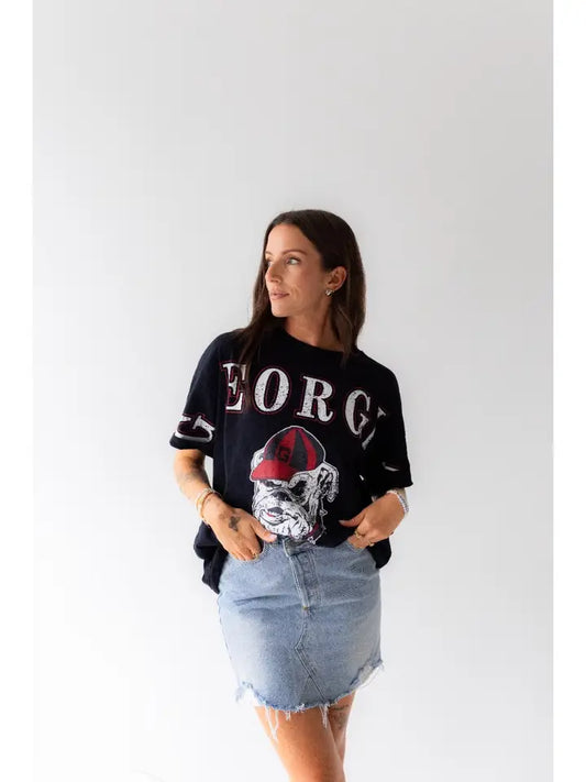 Gameday Social Apparel Co. Georgia-Southern Split Oversized Band Tee
