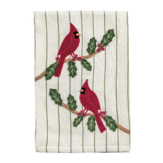 MUD PIE CARDINALS APPLIQUE TOWEL