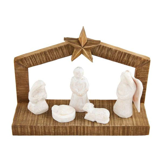 MUD PIE WHITE CHRISTMAS WOOD NATIVITY