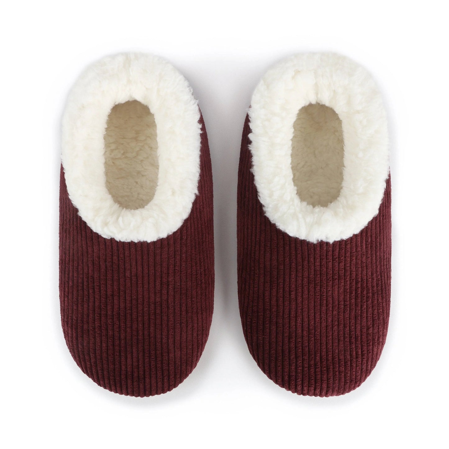 Snoozies! Womens Solid Corduroy Slipper With Memory Foam Sole Cabernet