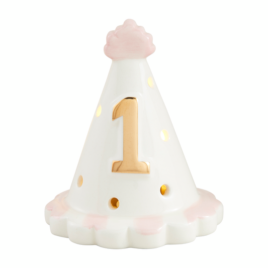 MUD PIE PINK 1ST BIRTHDAY LIGHT-UP SITTER