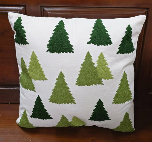 WHD Square Multi Colored Tree Pillow 15.5x15.5x1in
