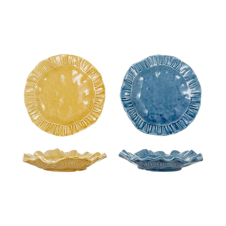 HAZEL MAZEL Stoneware Ruffled Plate