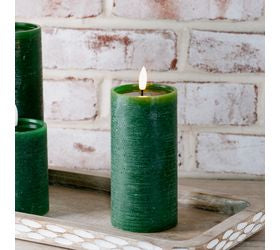 Pd HOME 6" GREEN LED PILLAR CANDLE