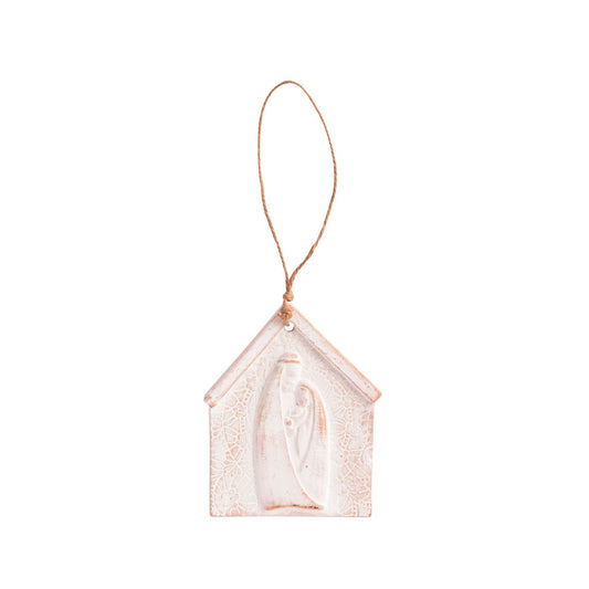 MUD PIE FAMILY EMBRACE NATIVITY LACE ORNAMENT