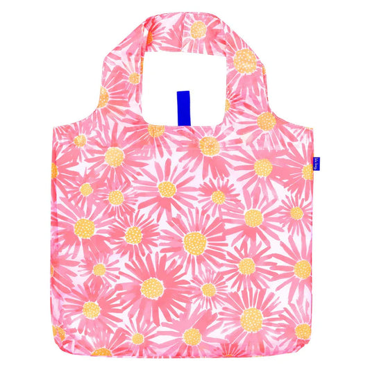 ROCKFLOWERPAPER DAISIES BLU REUSABLE SHOPPING BAG