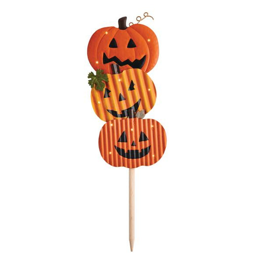 MUD PIE JACK-O-LANTERNS LIGHT UP YARD STAKE