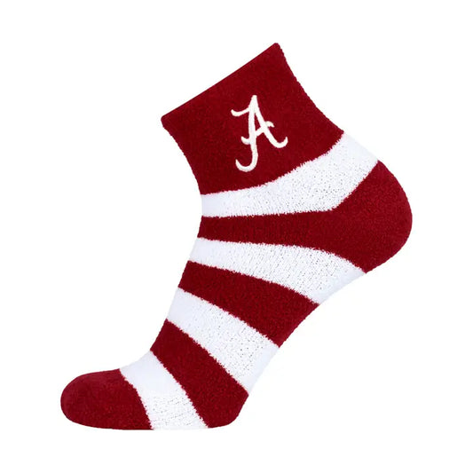 Donegal Bay Alabama Crimson Tide Stripe Fuzzy Socks