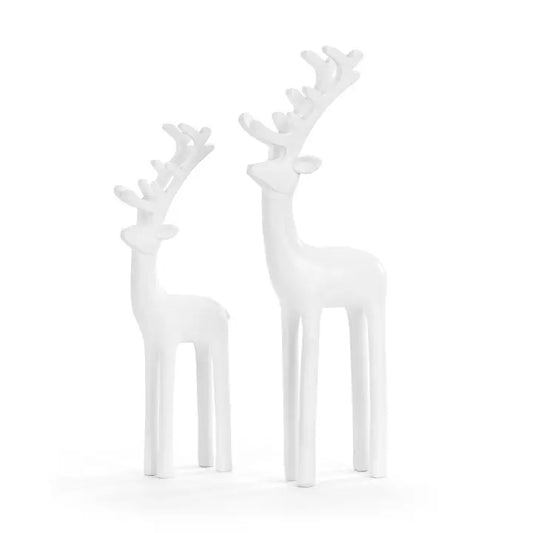 Demdaco White Resin Reindeer Figure