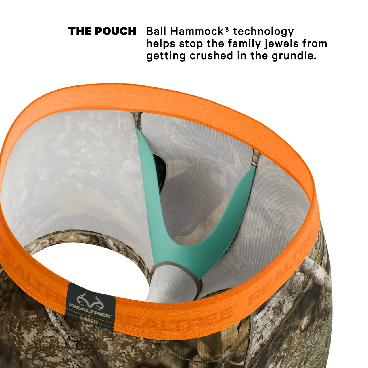 The Wild Game - Realtree x Shinesty Neon Orange Ball Hammock® Pouch Trunks Underwear