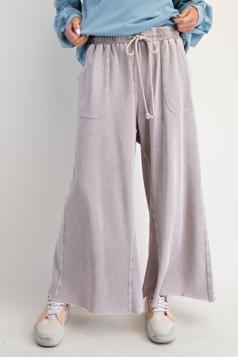 EASEL WASHED TERRY SWEATPANTS-LT KHAKI
