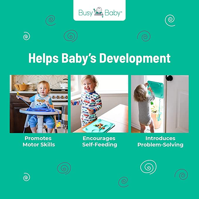 Busy Baby Silicone Placemat - 4 Tether Version-Blue