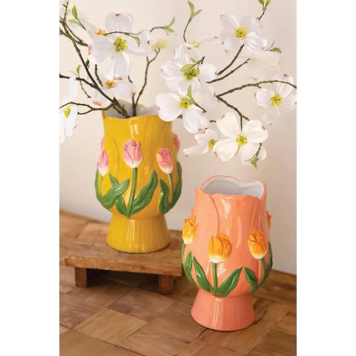 Kalalou Ceramic Tulip Vases