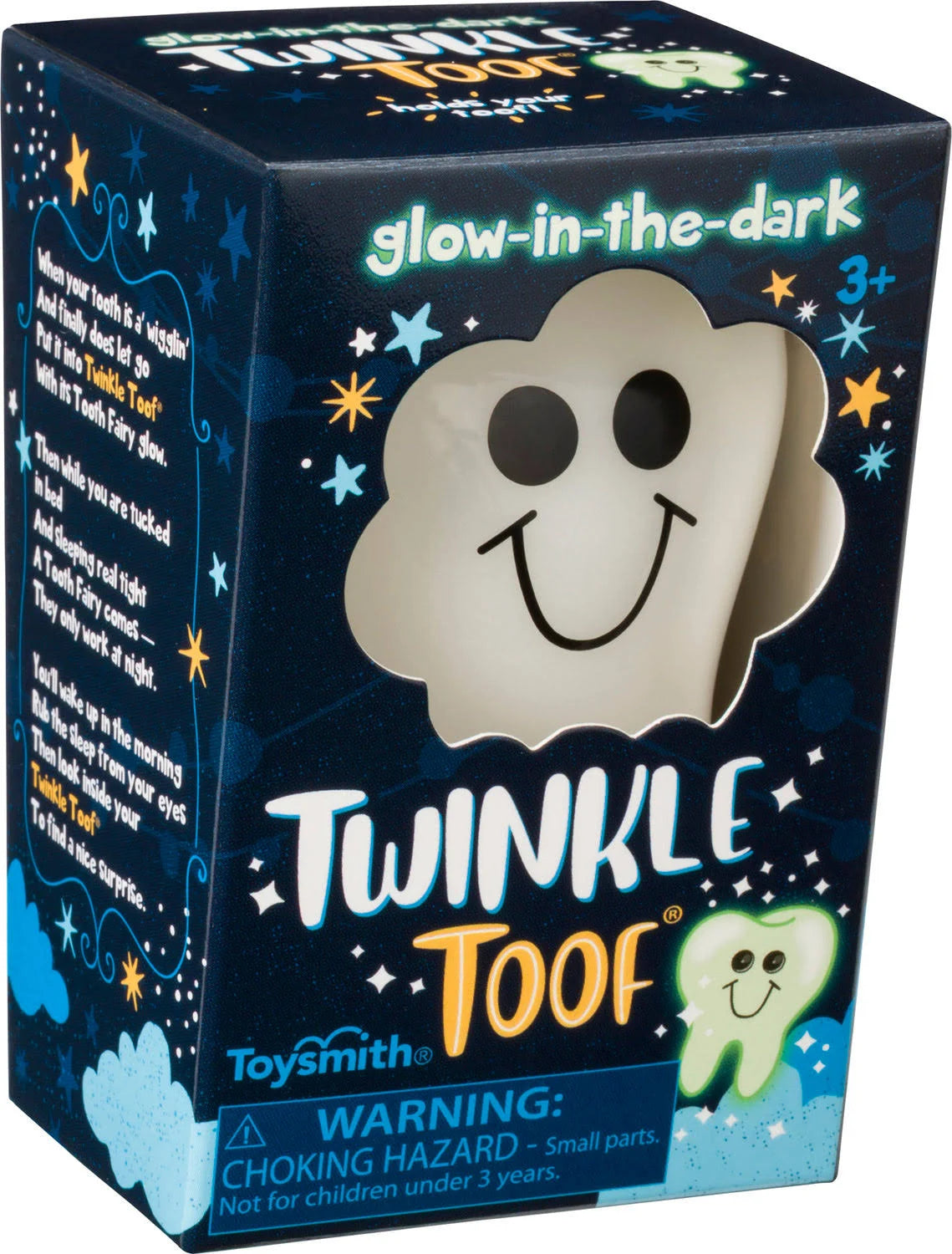 Toysmith Twinkle Toof, Tooth Fairy Keeper, Glow-in-The-Dark