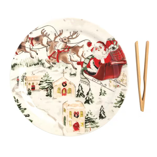 MUD PIE SANTA SCENE PLATE SET