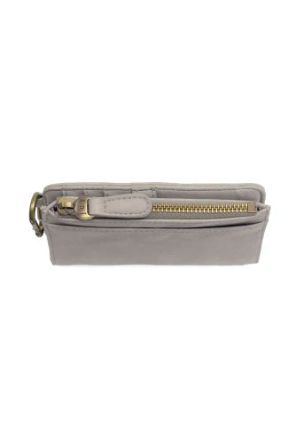 JOY SUSAN Grey Bobbie Bifold Wallet with Carabiner