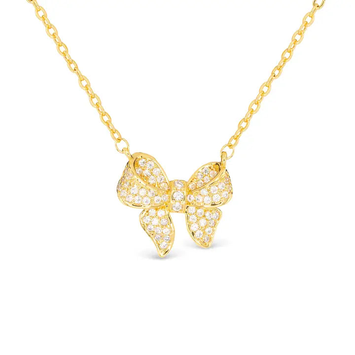 Amanda Blu Gold Cz Bow Necklace