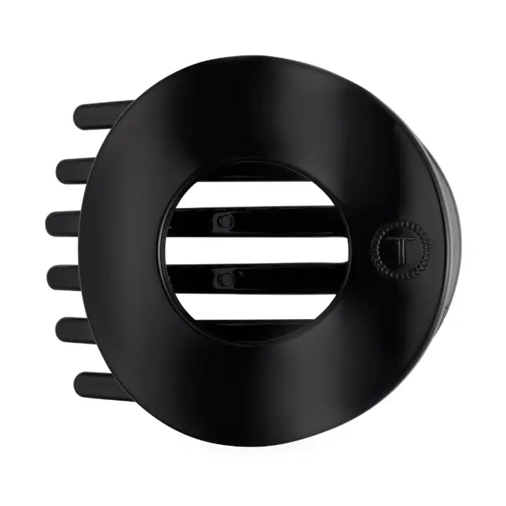Teleties Jet Black | Small | Flat Circle Hair Clip